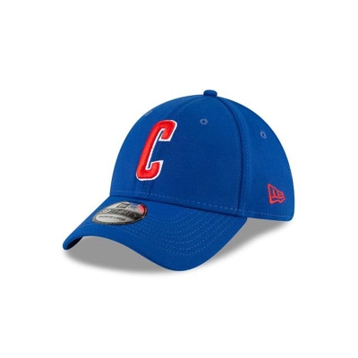 Blue Chicago Cubs Hat - New Era MLB Ligature 39THIRTY Stretch Fit Caps USA3502948